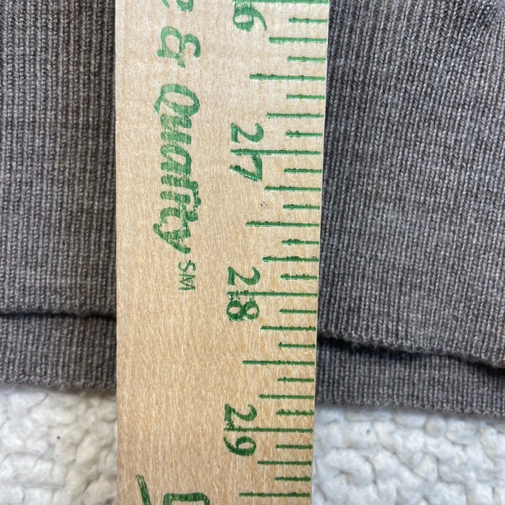Orvis Sweater Mens XL Brown 100% Merino Wool Quarter Zip Pullover 9G6T 691690